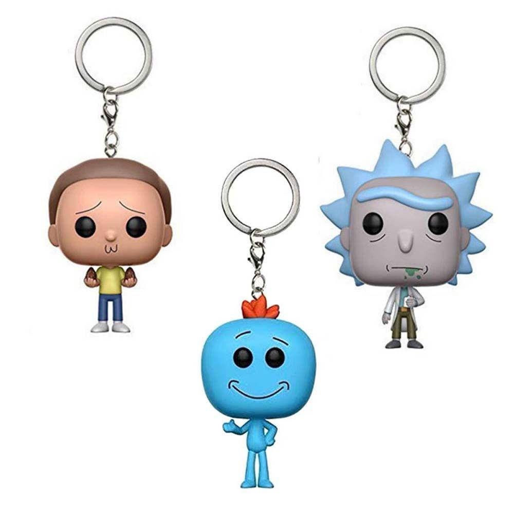 [Elegan] Rick And Morty Anak Hadiah Halloween 5 cm Morty Anime Mainan Action Figure Liontin Perhiasan Gantungan Kunci