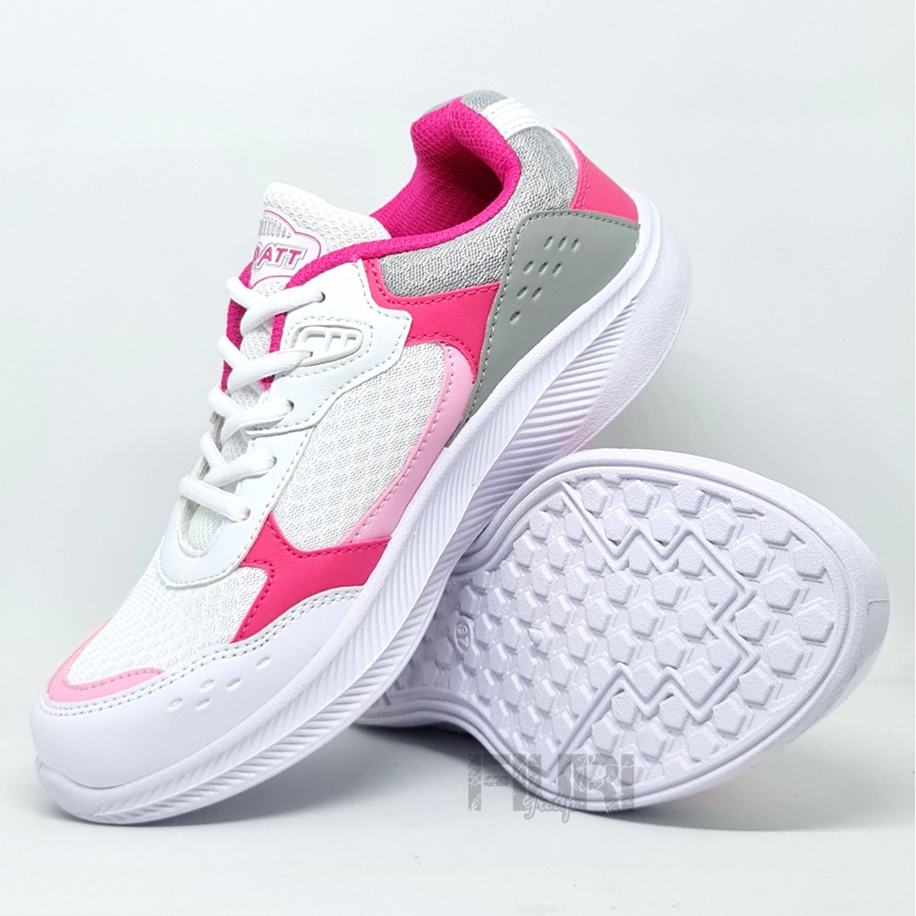 FIURI - Pro ATT Original - XP 09 Putih Pink 37-40 - Sepatu Kets Wanita - Sepatu Sneakers Wanita - Sepatu Olahraga Sport Wanita - Sepatu Casual - Sepatu Jogging Lari Fitness Gym Senam Wanita - Sepatu Cewek - Sepatu Sekolah Bertali SD SMP SMA