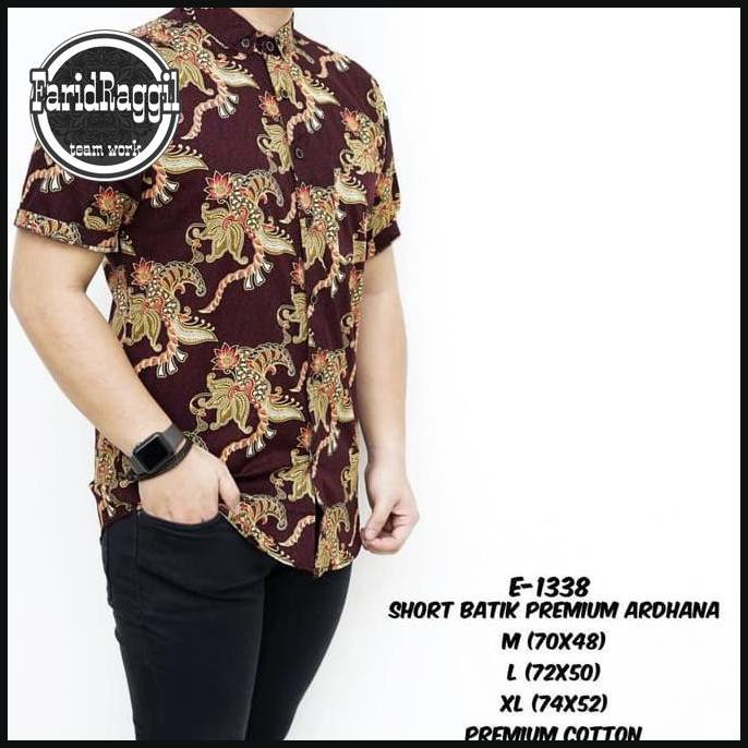 kemeja batik songket hijau lengan pendek / baju batik / batik pria