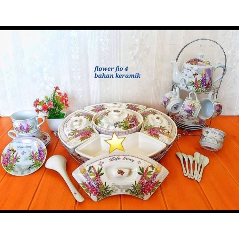 paket fiorenza motif lavender free peking kayu