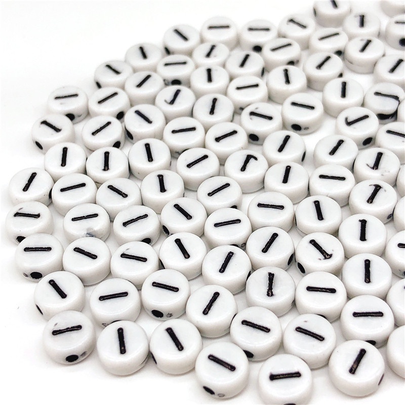 A,e,i,o,u,u Vowel 50pcs Manik-Manik Huruf 6mm Bahan Akrilik