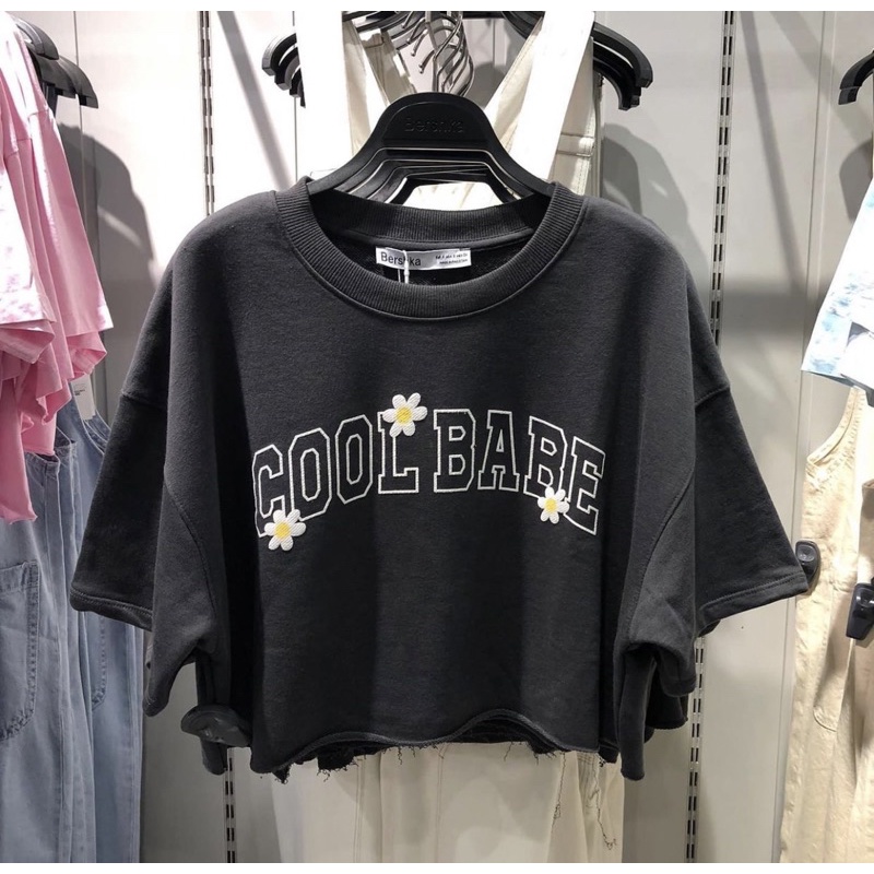 jastip bershka kaos hitam cool babe