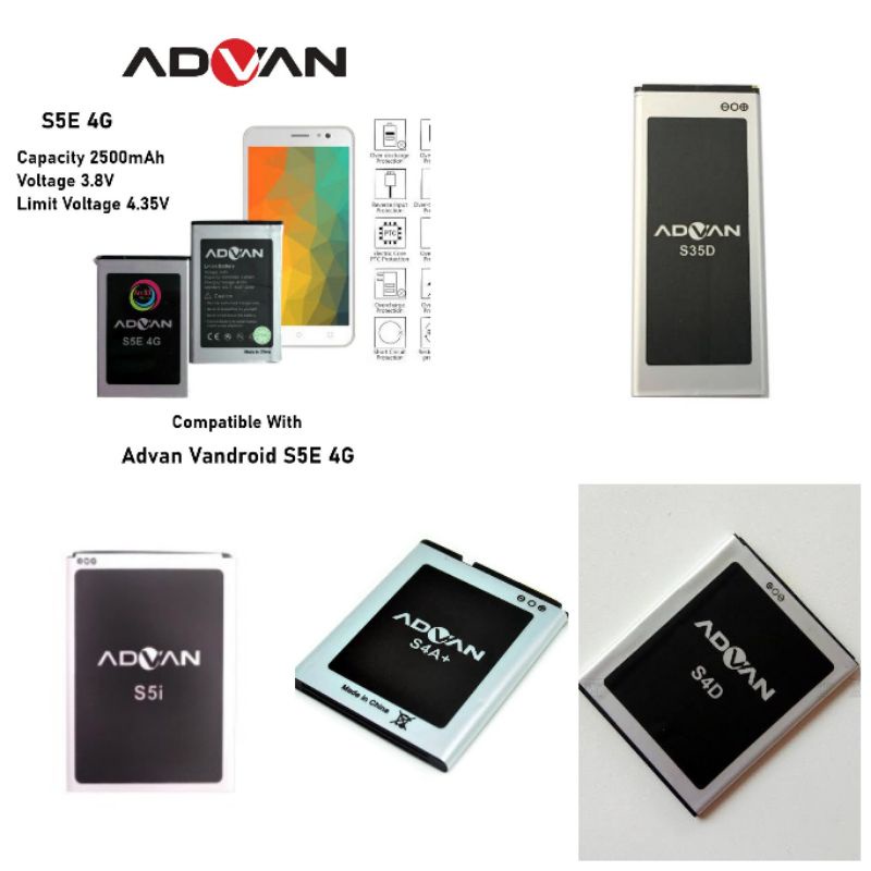 Baterai Hp Advan Original Tipe S5N S5i S5E BLS3 S4A S35D S4A+ S4D