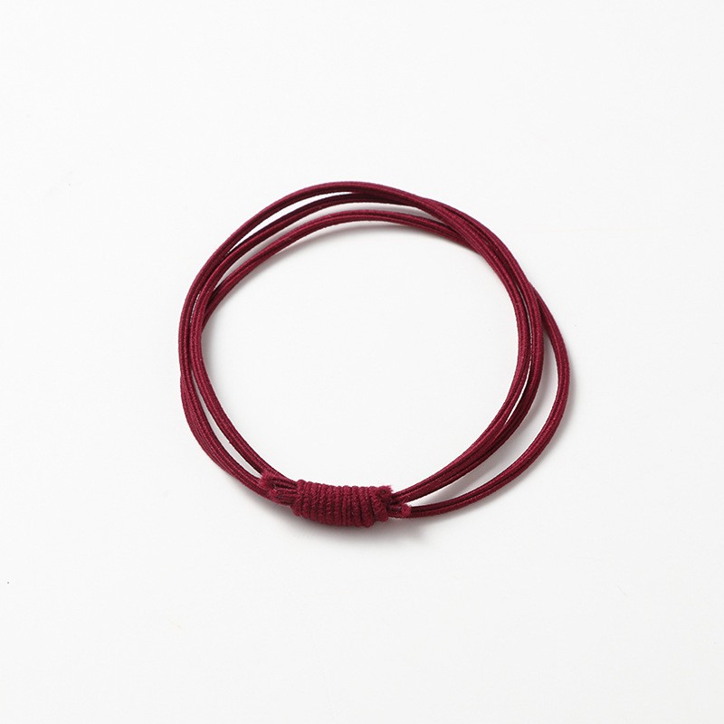 OSM - F885 (1PCS) Ikat Rambut Polos / Kuncir Rambut Fashion / Karet Rambut Wanita / Aksesoris Rambut-Maroon