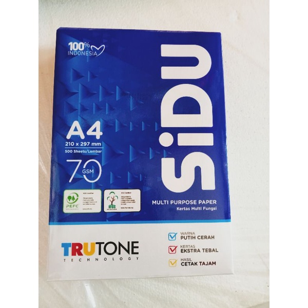 

KERTAS HVS/ KERTAS PRINT/ KERTAS FOTOCOPY/ SIDU A4 70 Gr