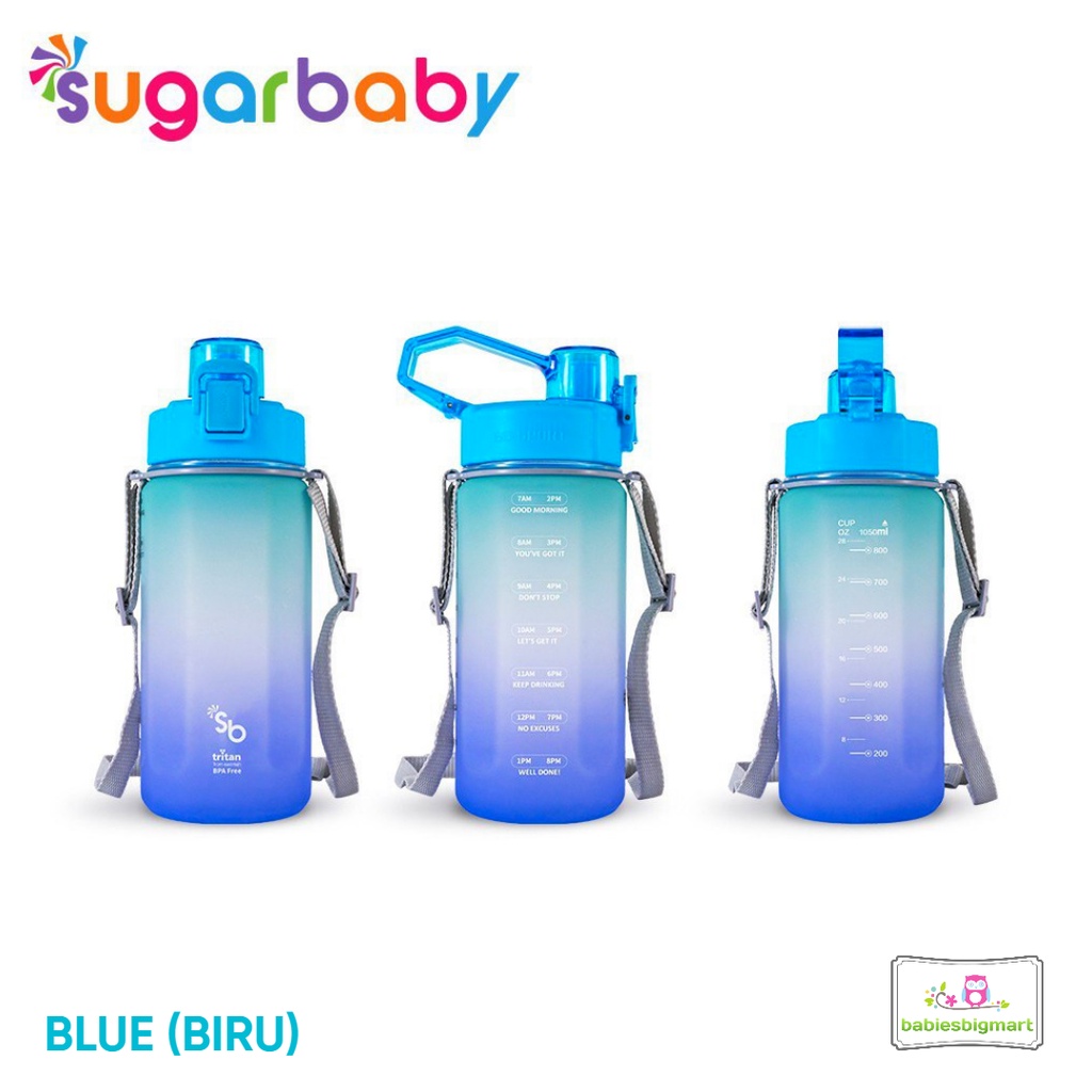 Sugarbaby Tritan Fit Bottle 2in1 Rainbow Botol Minum 1050ML NTFBR1050