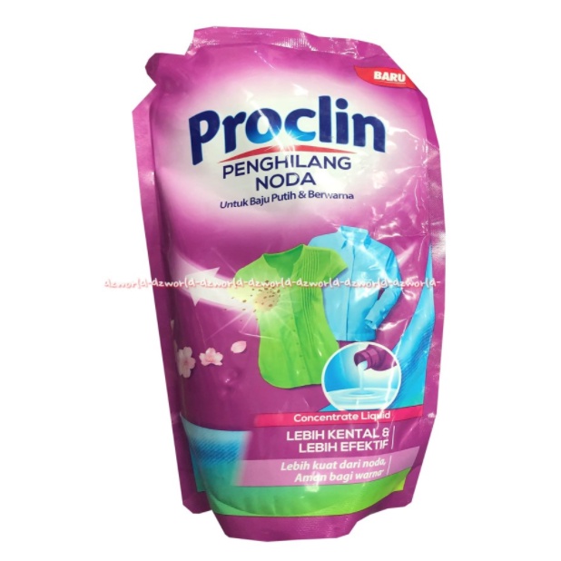 Proclin 400ml Penghilang Noda Untuk Baju Putih &amp; Bewarna Pro Clin Sabun Pemutih Untuk Baju Pakaian Kemasan Refill Pouch Pro Clean Proclean Pro Clear