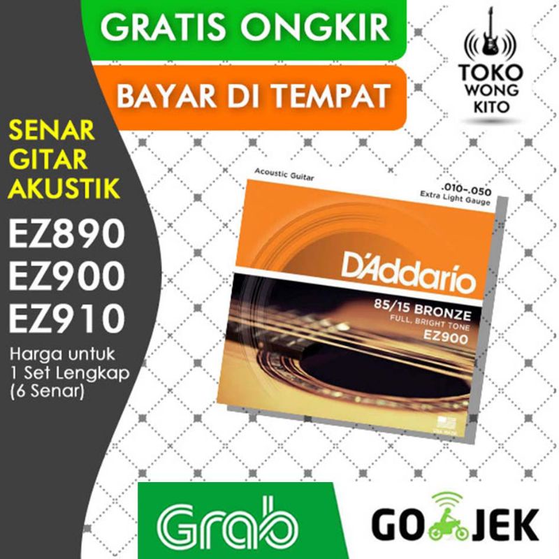 Senar Gitar Akustik String Daddario EZ890 EZ900 EZ910 Senar Gitar D'addario Dadario Dedario