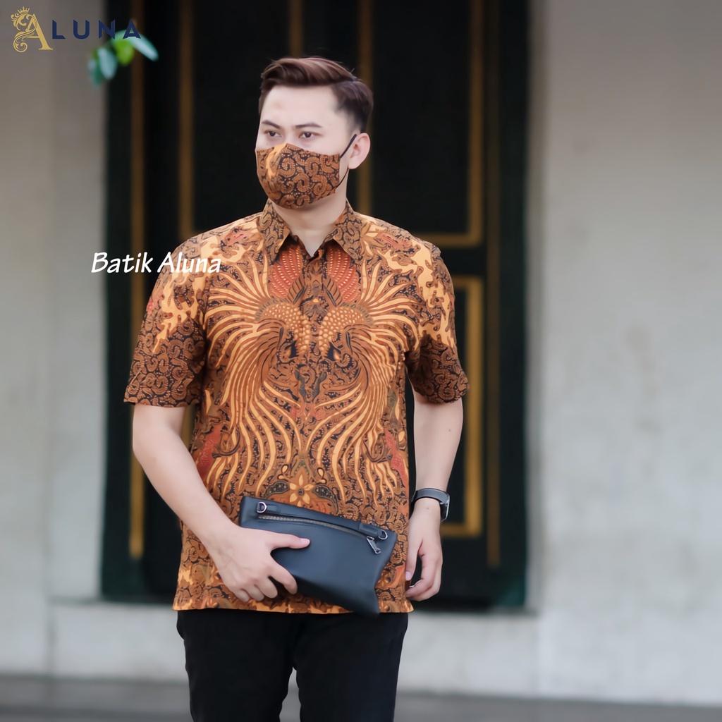 BAJU BATIK PRIA DEWASA LENGAN PENDEK TERBARU 2021 BATIK COWOK MODERN ASLI BATIK ALUNA PD 018