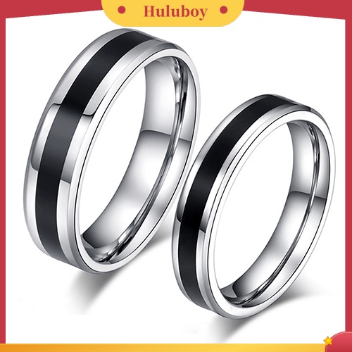 Hu Hu Hu Hu Hu Alat Bantu Pasang Kacamata♡ Cincin Bahan Titanium Stainless Steel Warna Hitam Untuk Pria Dan Wanita