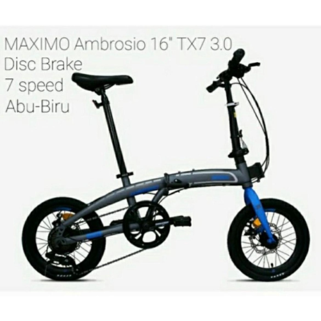 Sepeda Lipat Maximo Piegare Ambrosio TX7 3.0 16 inch Folding Bike SNI-2