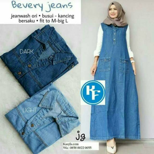 Overal Bevery jeans, Dress Denim,  Gamis overal Kasual Wanita, Overal Jeans Wanita Terlaris