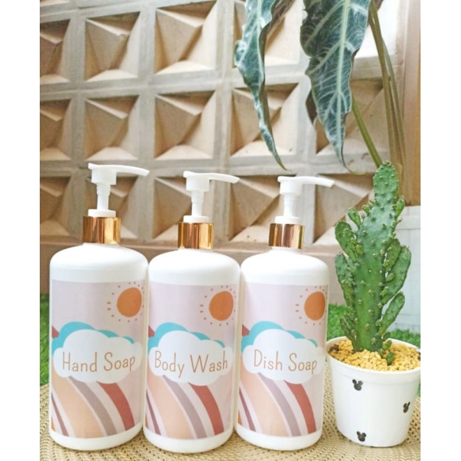BOTOL REFILL SABUN MANDI / BOTOL REFILL SAMPO 500ML / BOTOL PUMP 500ML / BOTOL HDPE PUTIH KAPUR PUMP
