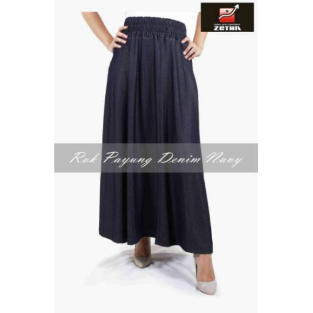 Rok Payung Denim Navy Zetha