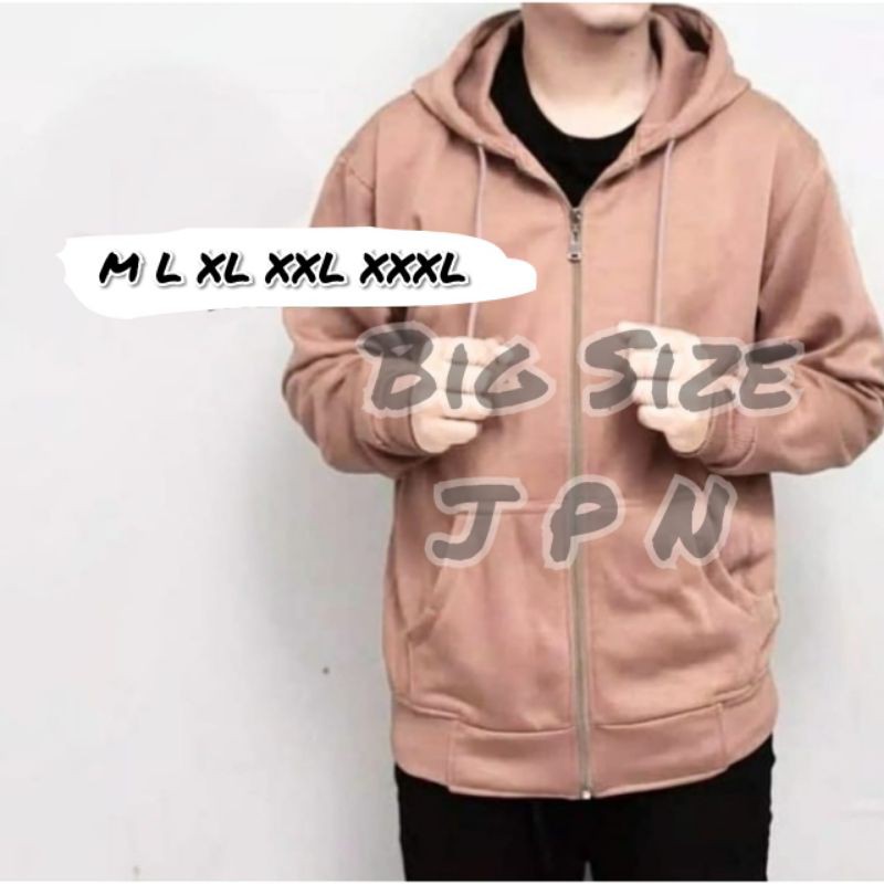 Jaket Hoodie Polos Zipper Warna Mocca Swetaer Sleting Ukuran Besar Xxl Xxxl Coklat Moka Bahan Tebal Oversize Ld 120 Ld 130 Switer Hodie Pria Wanita Original Premium