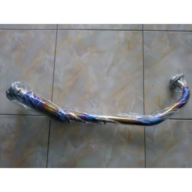 Leheran knalpot bluemoon biru MX/SATRIA FU/SONIC dll new + adaptor