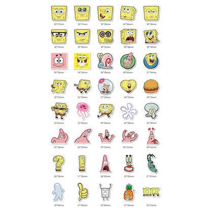 A16 STICKER 10PCS (SPONGEBOB SQUARE PANTS) anti air notebook scrapbook label tempel motif kartun super hero unik lucu atk alat tulis kantor murah viral termurah kartun komputer leptop handphone hp smartphone koper laptop tembok kulkas anime spons bob