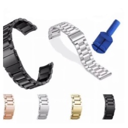 STRAP TALI JAM TANGAN -  STAINLESS METAL STYLE THREE 3 BEADS 22MM - FOR HUAWEI GT GT2 46mm WATCH