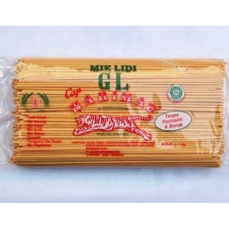 Mie Gomak Medan /Mie Lidi /Mie Aceh/Mie Spaghetti /Mie Kuning GL Cap Harimau 100% HALAL - Merah