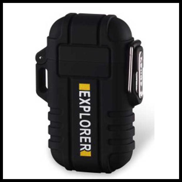 Firetric Explorer Korek Api Elektrik Pulse Plasma Cross Arc Lighter Waterproof F1201 Hitam Grab