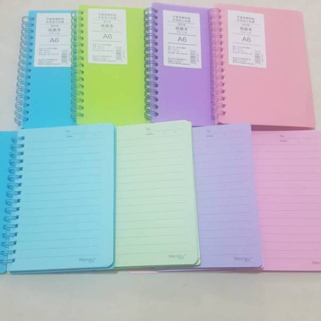 

Notebook Spiral A5, A6 Note Book Spiral A6 Grid Cover Polos Buku Catatan Bergaris Seperti Delichi