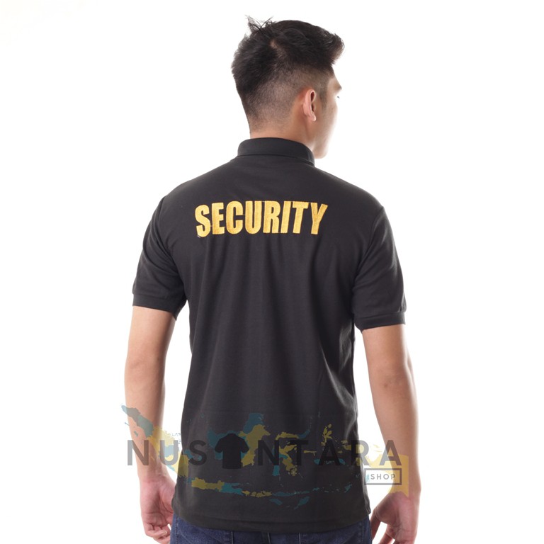 Kaos Security Kerah Polo Baju Satpam Berkerah Kaos Security Pria Hitam Navy Tebal, Adem &amp; nyaman