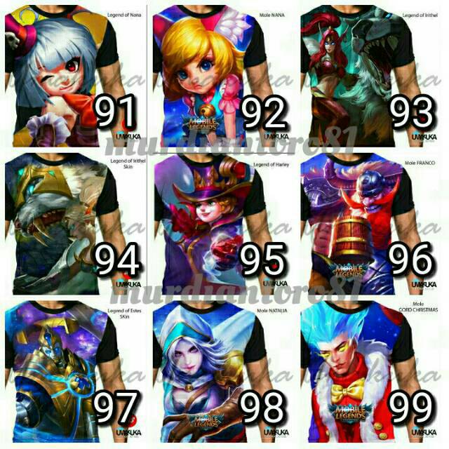  Kaos  Full Print 3d Umakuka Mobile  Legend Legends Alucard 