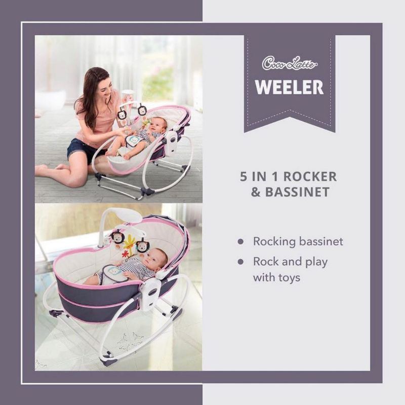 COCOLATTE Weeler 5in1 Rocking Bassinet Bouncer Baby