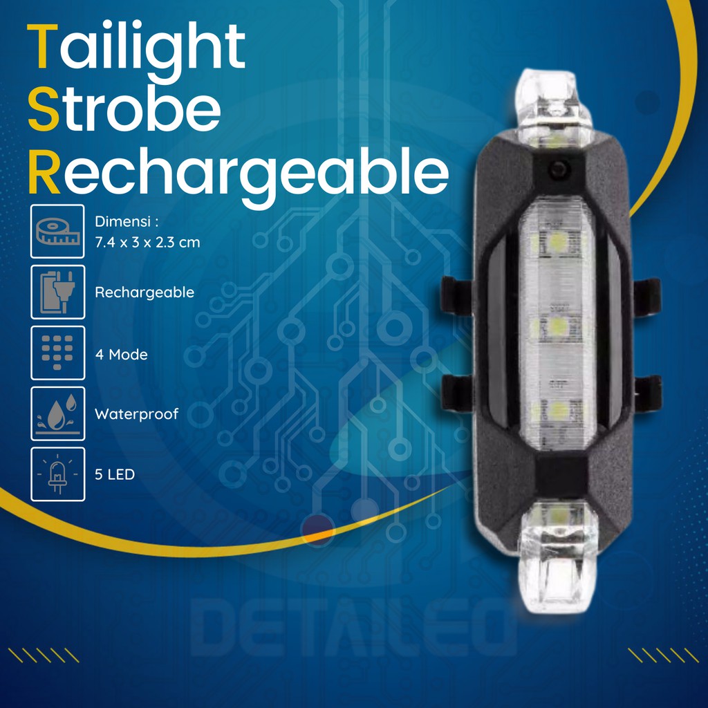 Lampu Led Strobo Belakang Sepeda Ces Cas Charger Rechargeable Murah