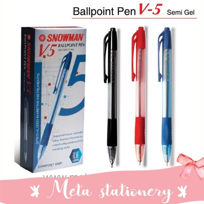 

Mantap Pulpen Snowman V-5 (12Pc) Hemat