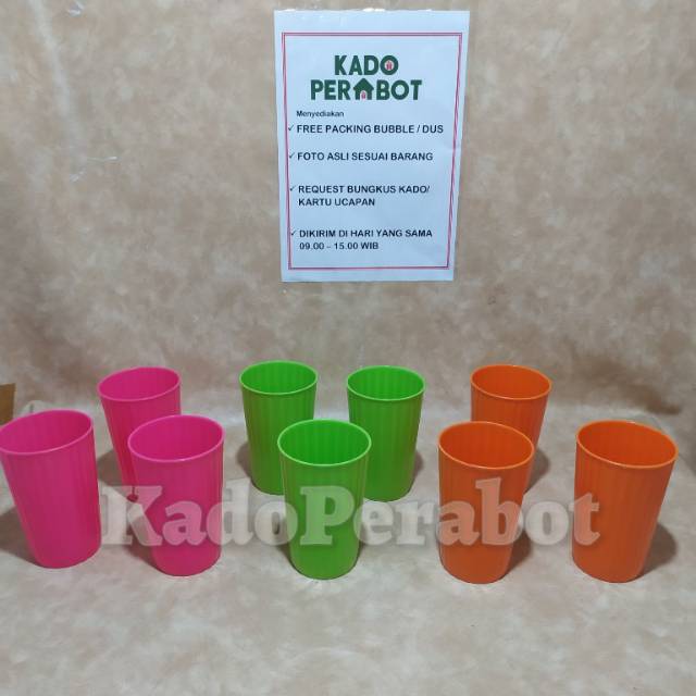 Gelas Plastik Cantik Murah - Gelas Murah - Gelas warna warni - gelas anak lucu