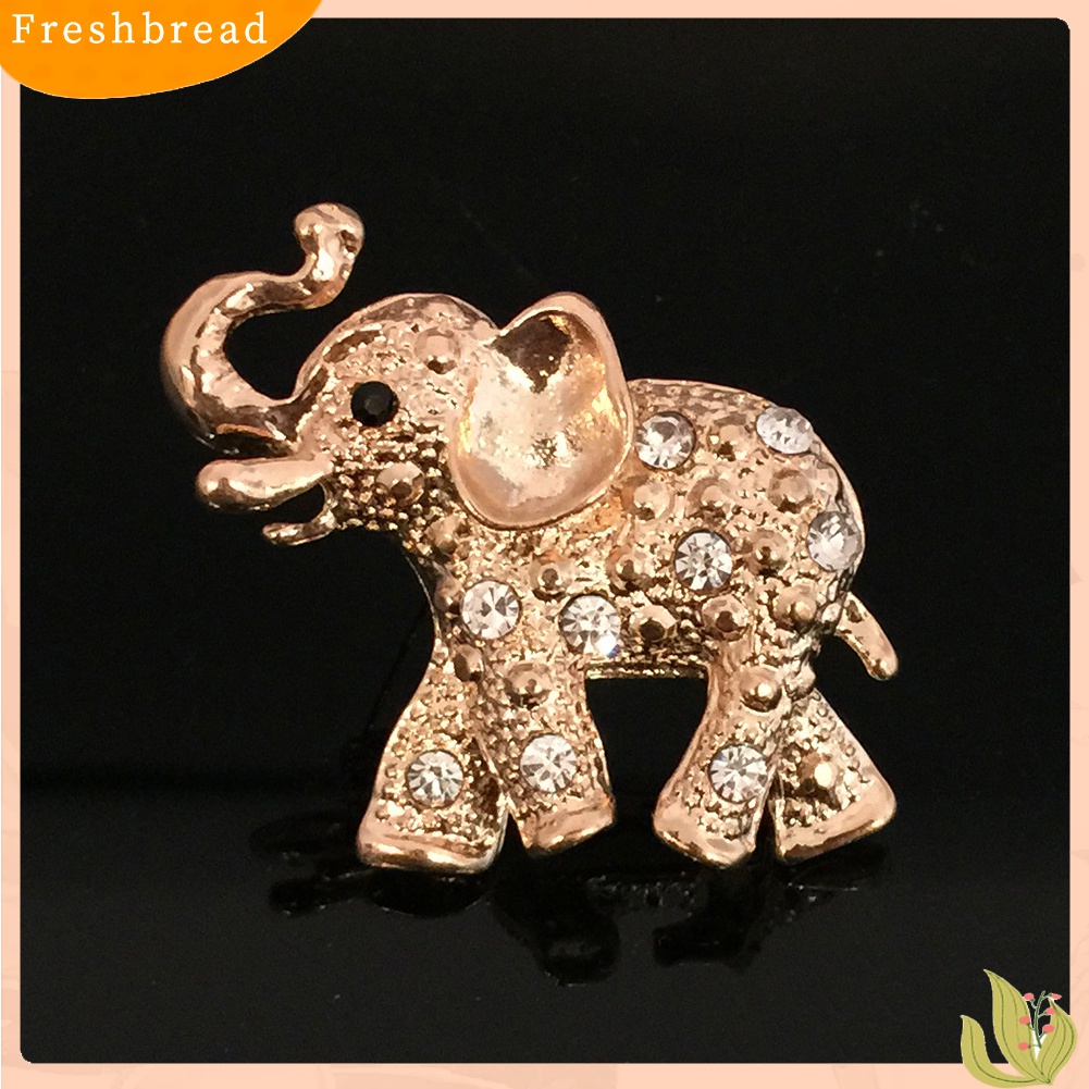 Fresh| Bros Pin Enamel Bentuk Gajah Aksen Berlian Imitasi Untuk Hadiah Pria