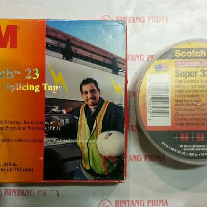 

Isolasi Rubber Tape Scotch 23 + Isolasi Scotch Super 33+ merk 3M