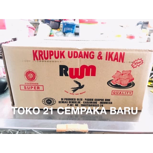 

Walet Kerupuk Udang Mentah Ukuran Besar 1 karton isi 6 KG | Krupuk