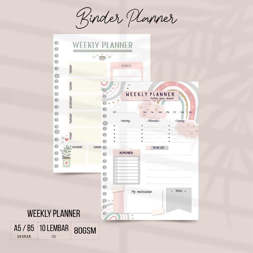 

Laris Isi Binder Loose Leaf A5 & B5 Weekly Planner LL02A