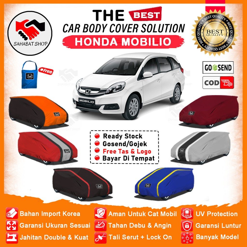 Sahabat Body Cover Mobil Mobilio / Sarung Penutup Honda Mobilio Outdoor /  Selimut Tutup Mantel Pelindung Jas Kerudung Mantol Pembungkus Kerodong Kelambu Terpal Tutupan Bungkus Mobil Mobilio Waterproof Anti Air Model Orange