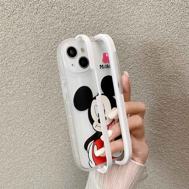 Casing iPhone 11 12 13 Pro MAX X XR XS MAX 7 8 Plus Motif Mickey Mouse 2 in 1