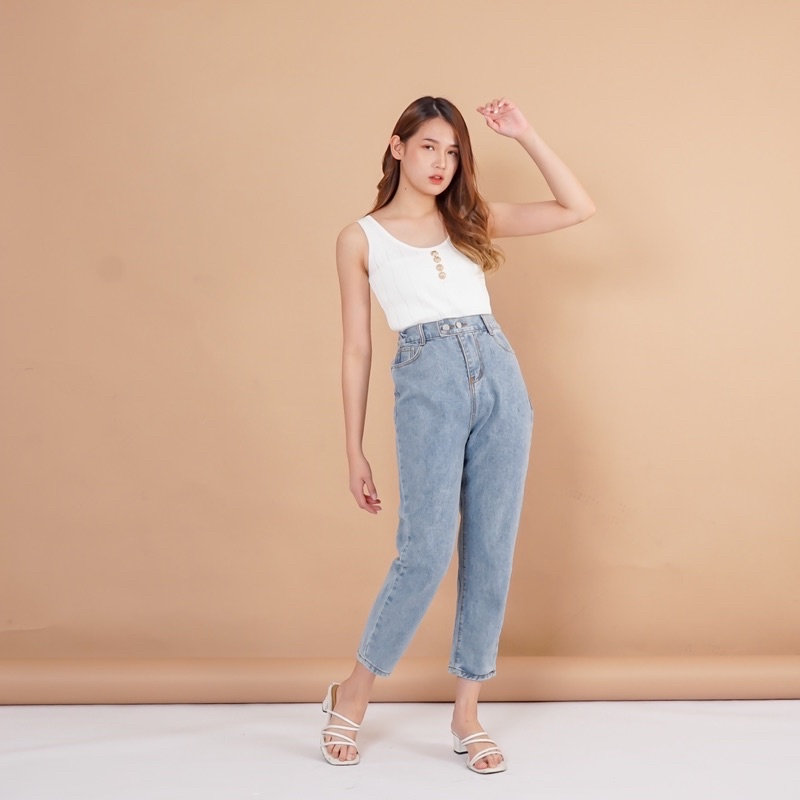 [LUXE.DLABEL]-OSCAR JEANS |Celana Jeans Panjang Wanita Import Premium Highwaist Jeans Boyfriend Jean