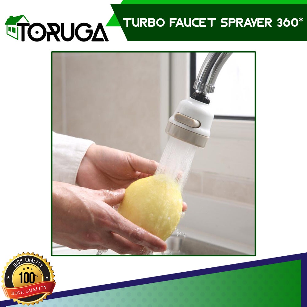 Keran Air Wastafel Cuci Tangan Buah Sayur Faucet Turbo Sprayer 360 rotasi