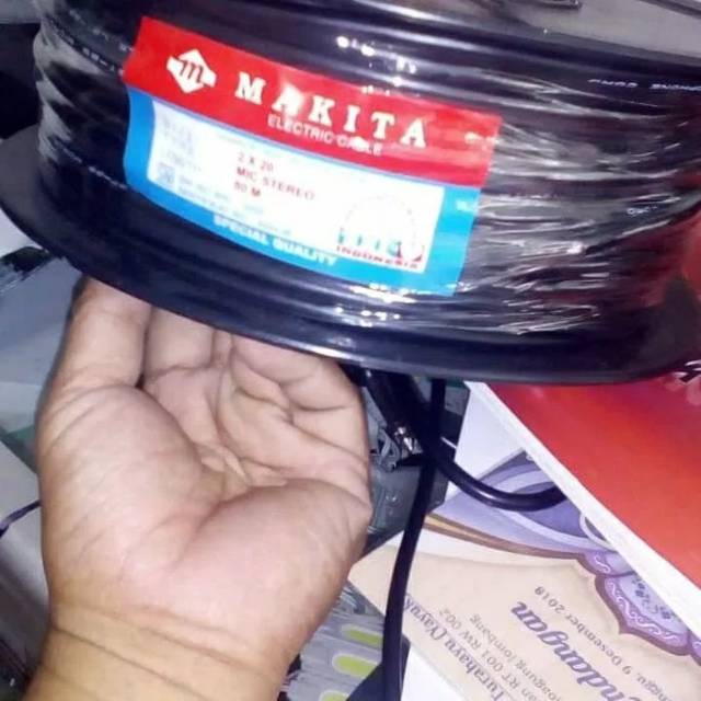 ( 2 METER )Kabel mic makita hitam stereo microphone eceran