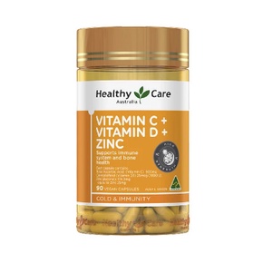 Healthy Care Vitamin C + Vitamin D + Zinc - 90 CAPSULES