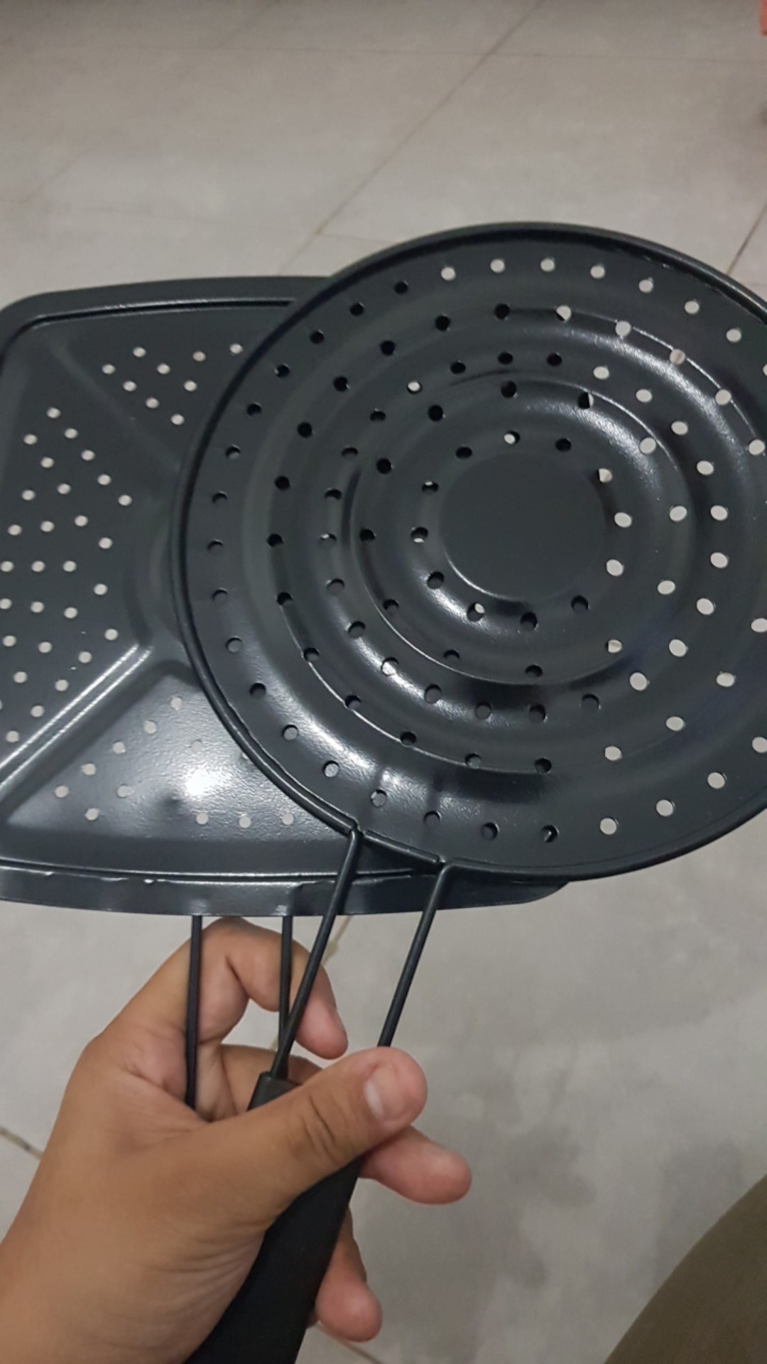 Simmer Ring Tatakan Kompor Tatakan Panci Teko Kopi Bahan Stainlees Hitam Persegi