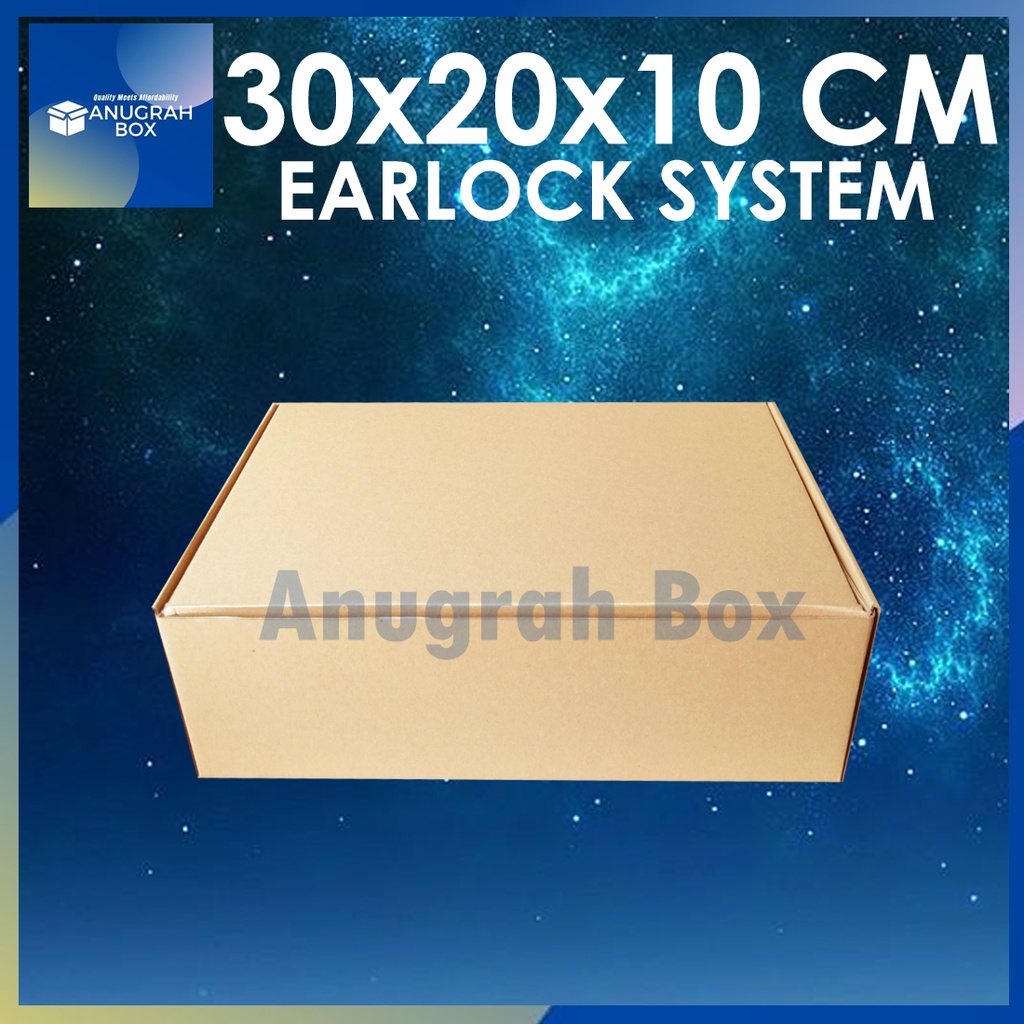 

Kardus Dus uk 30x20x10 cm (ECER) Die Cut Box Kotak Packing Sepatu Serbaguna Baju EARLOCK FULL