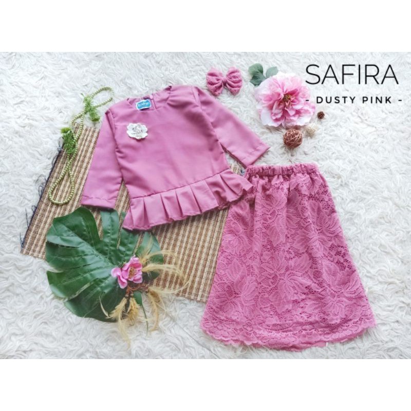 GAMIS ANAK & DEWASA / GAMIS SAFIRA/ WARNA DUSTY PINK