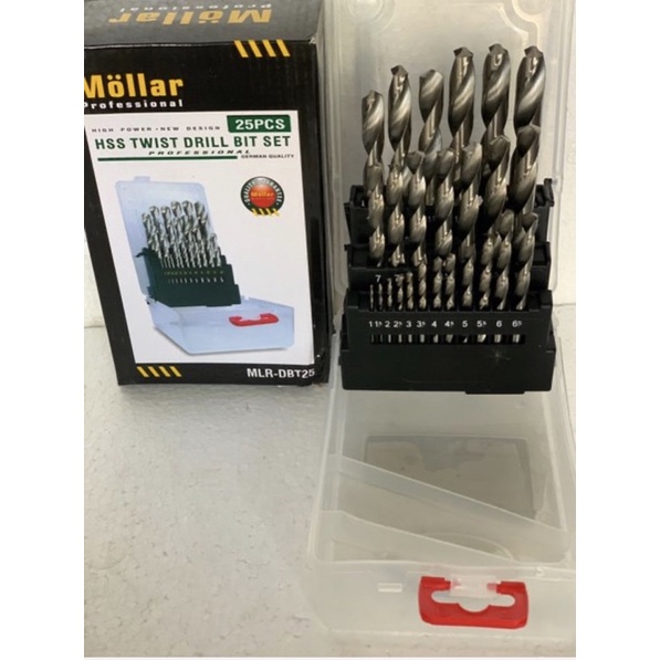 mata bor set 25 pcs besi hss mollar