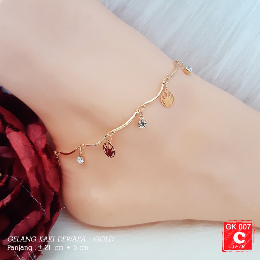 GK 007 - Gelang Kaki Tebal Murah Perhiasan Wanita Lapis Emas Imitasi - Anklet Xuping - Luxx Xuping