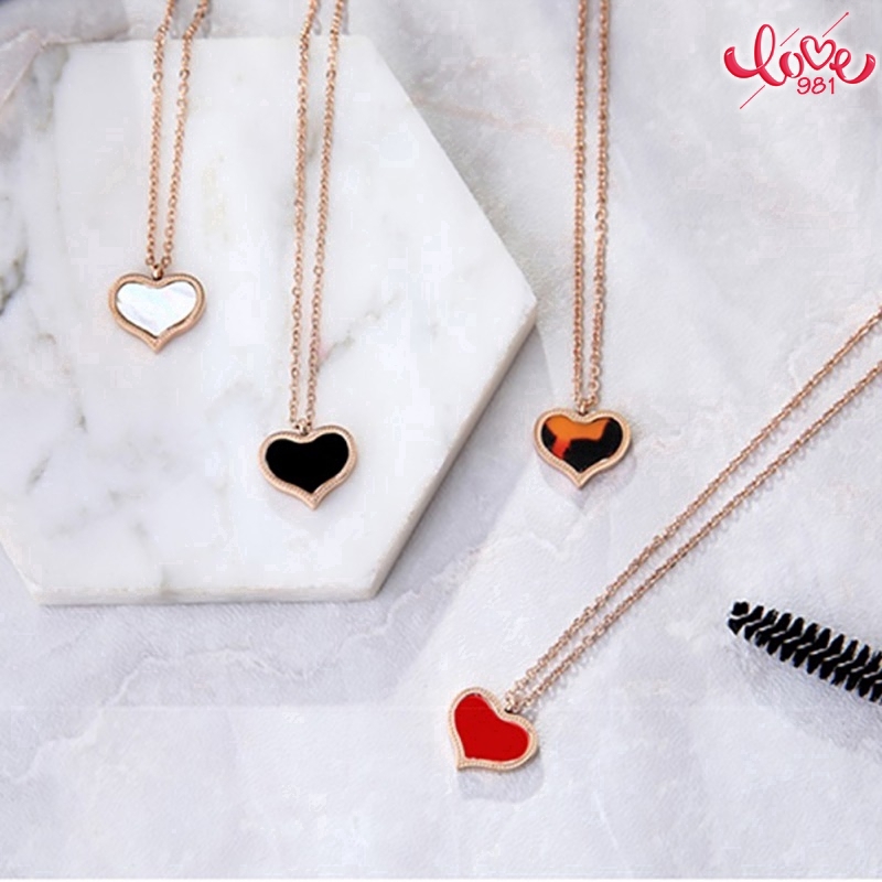 Empat Daun Semanggi Kalung Hati Cinta Klavikula Rantai Empat Daun Semanggi Kalung Kalung Kalung Pendek   Clover Heart Heart Necklace Love Clavicle Chain Necklace Short Necklace Necklace