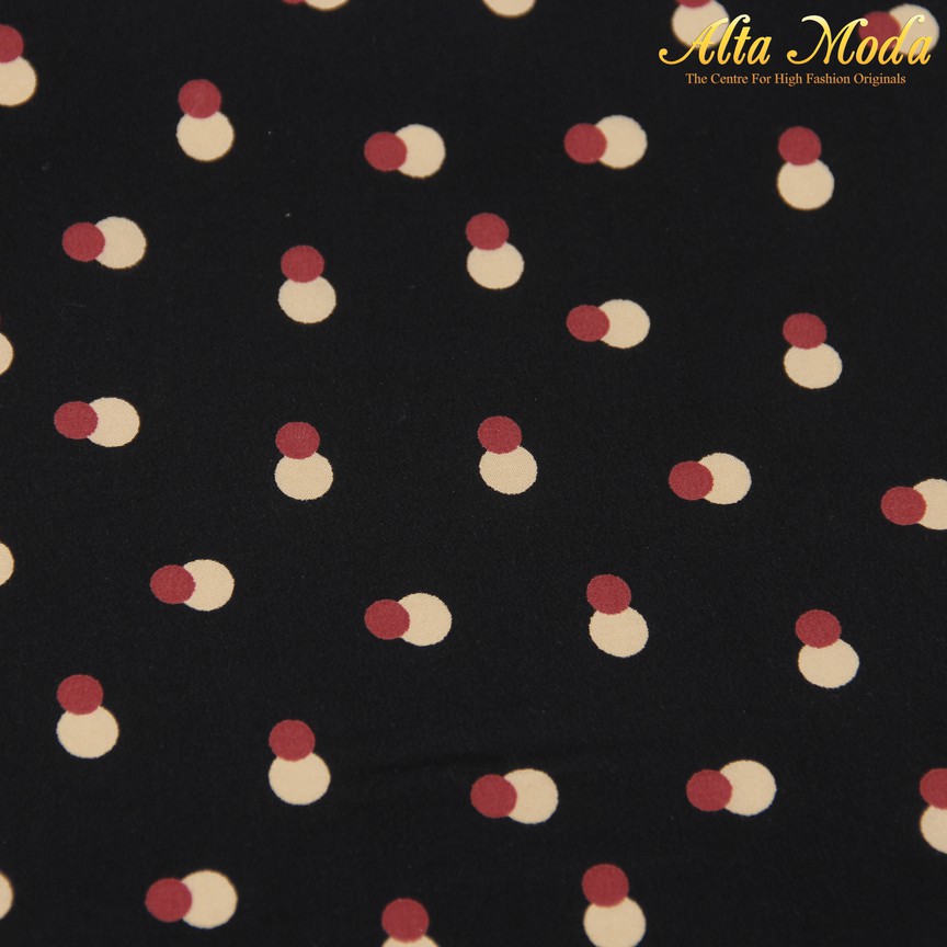 

Alta Moda Silk Warna Hitam Bulat Kuning Maroon Kecil Tumpuk (1M)