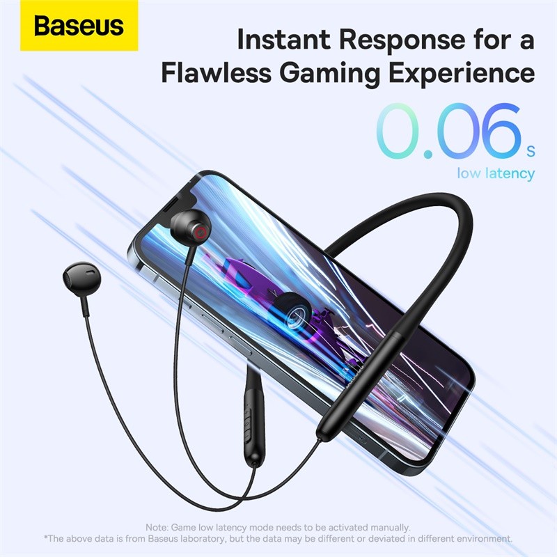Baseus Sport Bluetooth Wireless Headset Bowie P1 - Half In Ear Neckband Wireless Earphone - Garansi Resmi 6 Bulan