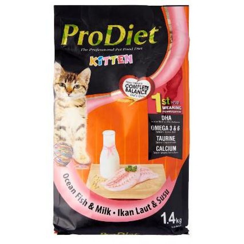 Pro Diet 1 4kg Kitten Ocean Fish Milk Cat Food Makanan Kucing